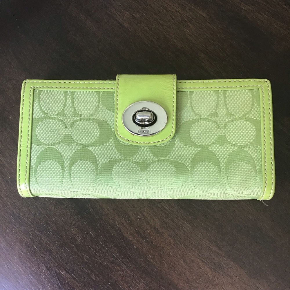 Lime green Coach Wallet